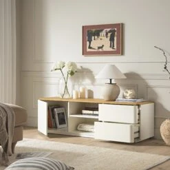 Agnes Curved Edge 150cm Wide TV Unit, White -Daals BSD 118 WHITE scene2