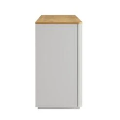 Agnes Curved Edge 150cm Wide Sideboard, Dove Grey With Oak Top -Daals BSD 119 DOVEGREY WB6