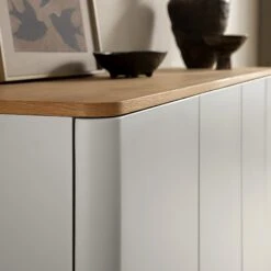 Agnes Curved Edge 150cm Wide Sideboard, Dove Grey With Oak Top -Daals BSD 119 DOVEGREY scene3