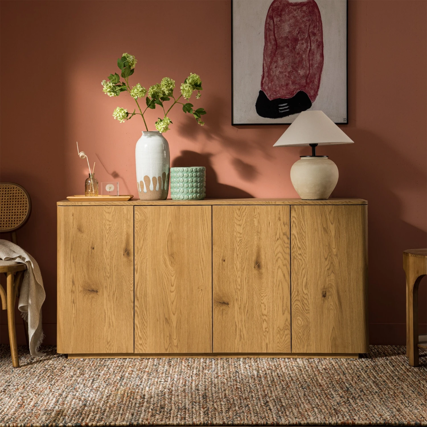 Agnes Curved Edge 150cm Wide Sideboard, Natural 2 Agnes Curved Edge 150cm Wide Sideboard, Natural - Image 2