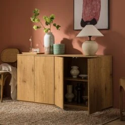 Agnes Curved Edge 150cm Wide Sideboard, Natural 16 Agnes Curved Edge 150cm Wide Sideboard, Natural -Daals BSD 119 OAK scene2