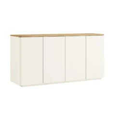 Agnes Curved Edge 150cm Wide Sideboard, White -Daals BSD 119 WHITE WB2