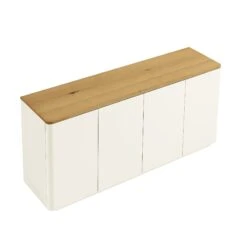 Agnes Curved Edge 150cm Wide Sideboard, White -Daals BSD 119 WHITE WB3