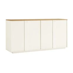 Agnes Curved Edge 150cm Wide Sideboard, White -Daals BSD 119 WHITE WB5