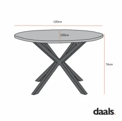 BERN Natural Curved Edge Solid Oak Dining Table -Daals BSD 120 CHART