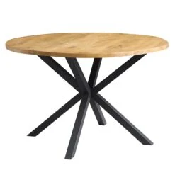 BERN Natural Curved Edge Solid Oak Dining Table -Daals BSD 120 OAK WB1