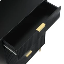 Richmond Ridged Chest Of 5 Drawers, Matte Black -Daals BSD 121 BLACK detail1