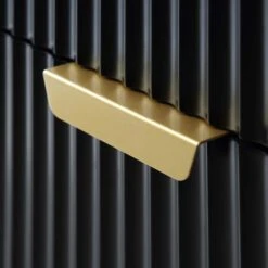 Richmond Ridged Chest Of 5 Drawers, Matte Black -Daals BSD 121 BLACK detail3