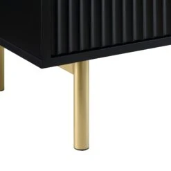 Richmond Ridged Chest Of 5 Drawers, Matte Black -Daals BSD 121 BLACK detail4