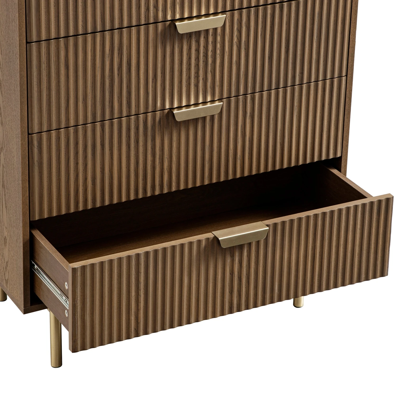 Richmond Ridged Chest Of 5 Drawers, Dark Ash 15 Richmond Ridged Chest Of 5 Drawers, Dark Ash - Image 15