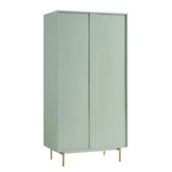 Richmond Ridged Double Wardrobe With Drawer, Matte Sage Green 22 Richmond Ridged Double Wardrobe With Drawer, Matte Sage Green -Daals BSD 122 SAGE WB5