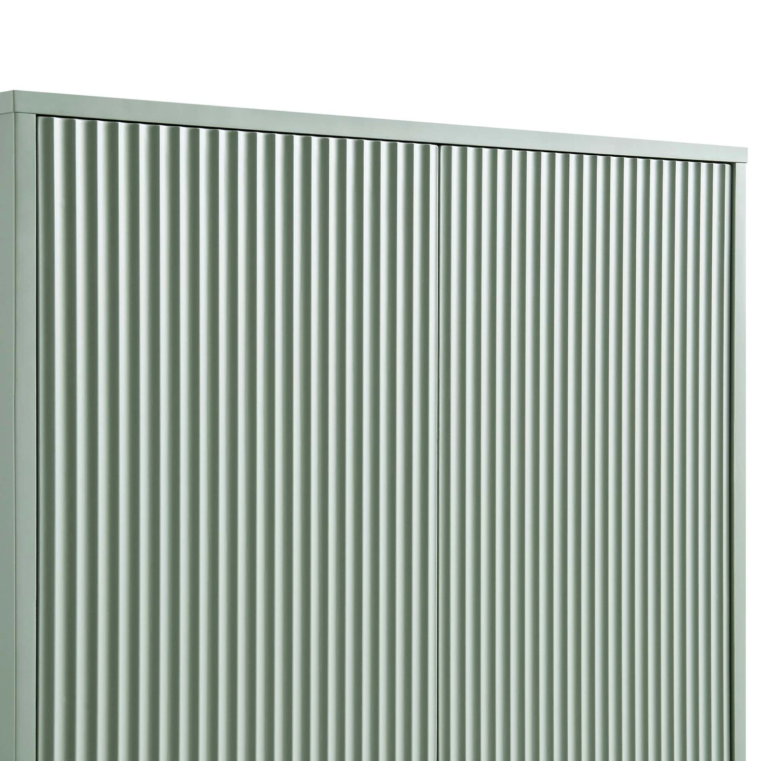 Richmond Ridged Double Wardrobe With Drawer, Matte Sage Green 10 Richmond Ridged Double Wardrobe With Drawer, Matte Sage Green - Image 10