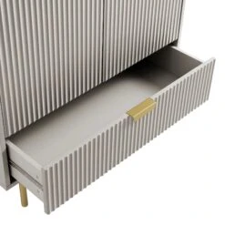 Richmond Ridged Double Wardrobe With Drawer, Matte Taupe -Daals BSD 122 TAUPE detail2