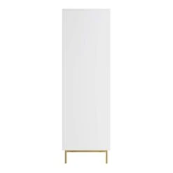 Richmond Ridged Double Wardrobe With Drawer, Matte White -Daals BSD 122 WHITE WB4