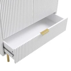 Richmond Ridged Double Wardrobe With Drawer, Matte White -Daals BSD 122 WHITE detail1