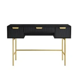 Richmond Ridged Dressing Table, Matte Black -Daals BSD 123 BLACK WB1