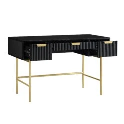 Richmond Ridged Dressing Table, Matte Black -Daals BSD 123 BLACK WB2
