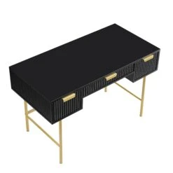 Richmond Ridged Dressing Table, Matte Black -Daals BSD 123 BLACK WB3