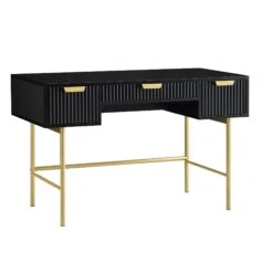 Richmond Ridged Dressing Table, Matte Black -Daals BSD 123 BLACK WB6