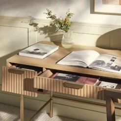 Richmond Ridged Dressing Table, Light Ash -Daals BSD 123 LIGHTWOOD scene3