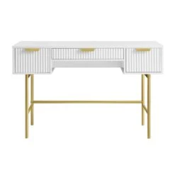 Richmond Ridged Dressing Table, Matte White -Daals BSD 123 WHITE WB1