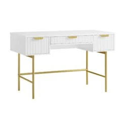 Richmond Ridged Dressing Table, Matte White -Daals BSD 123 WHITE WB3