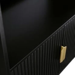 Richmond Ridged Tall Bookcase With Doors, Matte Black 23 Richmond Ridged Tall Bookcase With Doors, Matte Black -Daals BSD 124 BLACK detail2