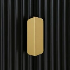 Richmond Ridged Tall Bookcase With Doors, Matte Black 24 Richmond Ridged Tall Bookcase With Doors, Matte Black -Daals BSD 124 BLACK detail3