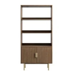 Richmond Ridged Tall Bookcase With Doors, Dark Ash 22 Richmond Ridged Tall Bookcase With Doors, Dark Ash -Daals BSD 124 DARKWOOD WB1