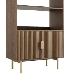 Richmond Ridged Tall Bookcase With Doors, Dark Ash 28 Richmond Ridged Tall Bookcase With Doors, Dark Ash -Daals BSD 124 DARKWOOD detail1