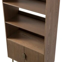Richmond Ridged Tall Bookcase With Doors, Dark Ash 29 Richmond Ridged Tall Bookcase With Doors, Dark Ash -Daals BSD 124 DARKWOOD detail2