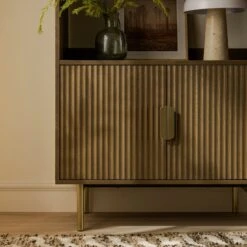 Richmond Ridged Tall Bookcase With Doors, Dark Ash 18 Richmond Ridged Tall Bookcase With Doors, Dark Ash -Daals BSD 124 DARKWOOD scene3