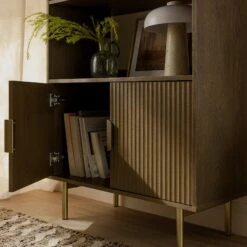 Richmond Ridged Tall Bookcase With Doors, Dark Ash 20 Richmond Ridged Tall Bookcase With Doors, Dark Ash -Daals BSD 124 DARKWOOD scene5