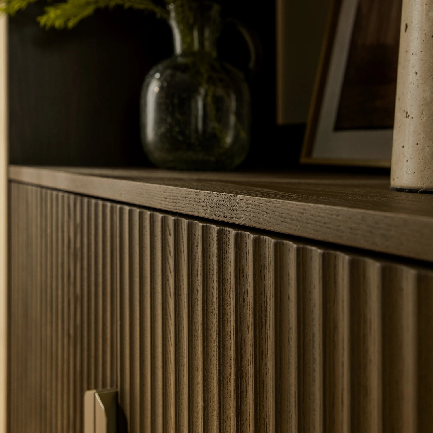 Richmond Ridged Tall Bookcase With Doors, Dark Ash 7 Richmond Ridged Tall Bookcase With Doors, Dark Ash - Image 7