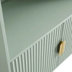 Richmond Ridged Tall Bookcase With Doors, Matte Sage Green 22 Richmond Ridged Tall Bookcase With Doors, Matte Sage Green -Daals BSD 124 SAGE detail1