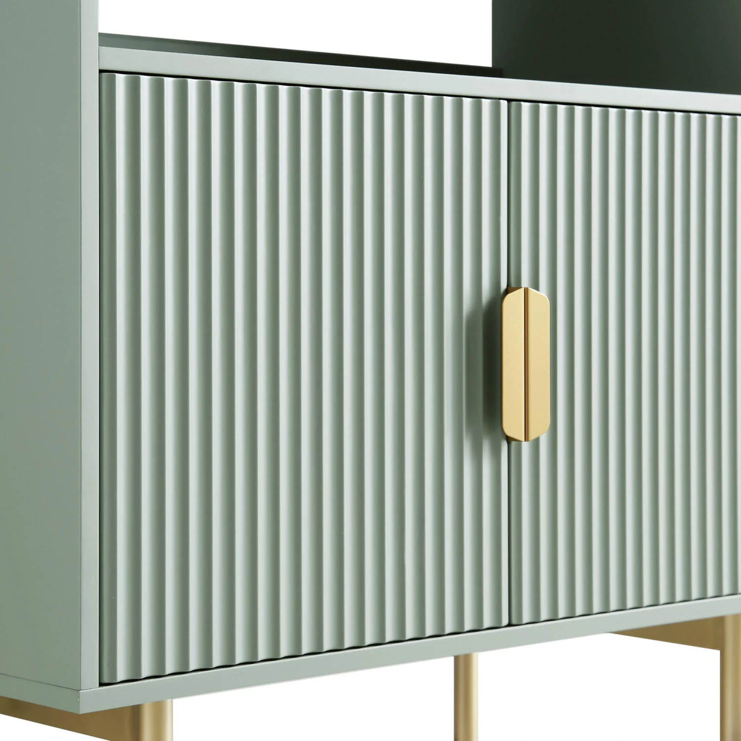 Richmond Ridged Tall Bookcase With Doors, Matte Sage Green 12 Richmond Ridged Tall Bookcase With Doors, Matte Sage Green - Image 12