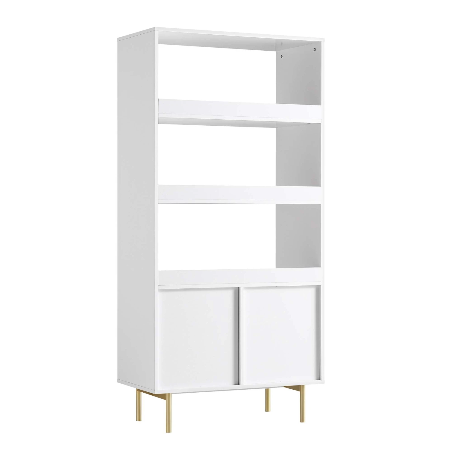 Richmond Ridged Tall Bookcase With Doors, Matte White 8 Richmond Ridged Tall Bookcase With Doors, Matte White - Image 8