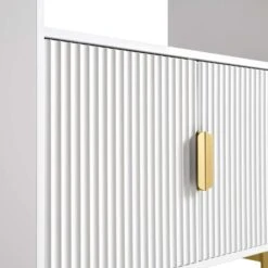 Richmond Ridged Tall Bookcase With Doors, Matte White 22 Richmond Ridged Tall Bookcase With Doors, Matte White -Daals BSD 124 WHITE detail1