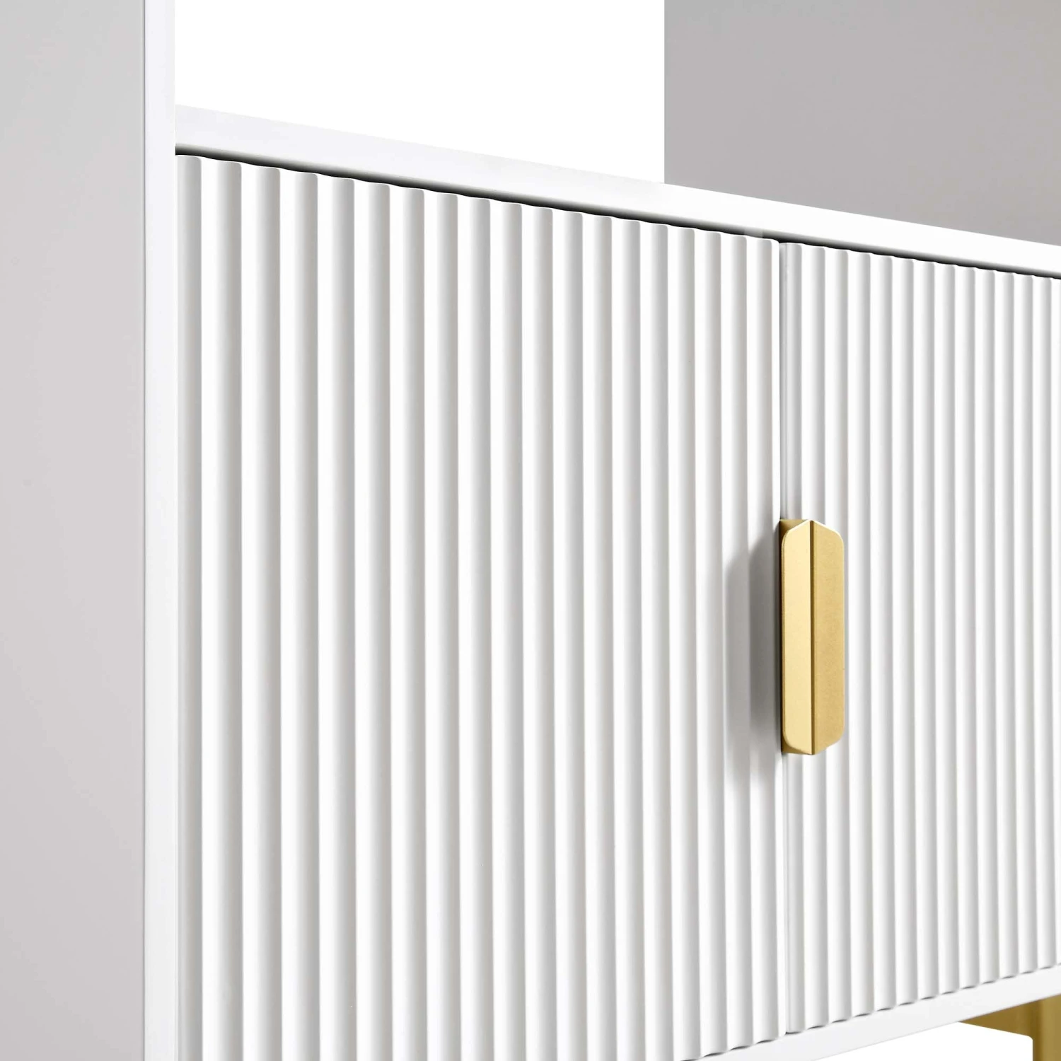 Richmond Ridged Tall Bookcase With Doors, Matte White 10 Richmond Ridged Tall Bookcase With Doors, Matte White - Image 10