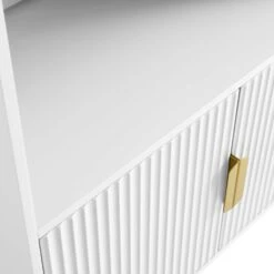 Richmond Ridged Tall Bookcase With Doors, Matte White 23 Richmond Ridged Tall Bookcase With Doors, Matte White -Daals BSD 124 WHITE detail2