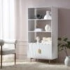 Richmond Ridged Tall Bookcase With Doors, Matte White