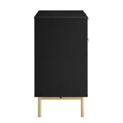 Richmond Ridged 2-Door Cabinet With Drawers, Matte Black -Daals BSD 126 BLACK WB4