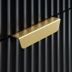 Richmond Ridged 2-Door Cabinet With Drawers, Matte Black -Daals BSD 126 BLACK detail3