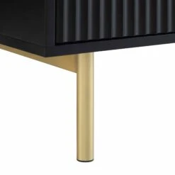 Richmond Ridged 2-Door Cabinet With Drawers, Matte Black -Daals BSD 126 BLACK detail4