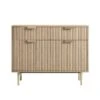 Richmond Ridged 2-Door Cabinet With Drawers, Light Ash