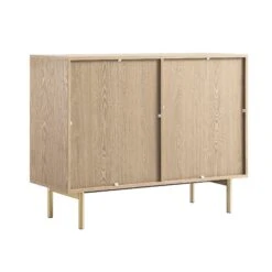 Richmond Ridged 2-Door Cabinet With Drawers, Light Ash -Daals BSD 126 LIGHTWOOD WB5