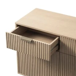 Richmond Ridged 2-Door Cabinet With Drawers, Light Ash -Daals BSD 126 LIGHTWOOD detail2