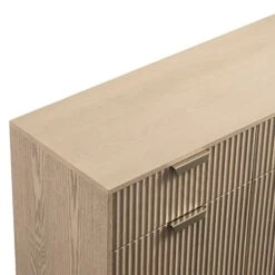 Richmond Ridged 2-Door Cabinet With Drawers, Light Ash -Daals BSD 126 LIGHTWOOD detail3