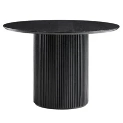 Maru Round Oak Pedestal Dining Table, Black 12 Maru Round Oak Pedestal Dining Table, Black -Daals BSD 134 BLACK WB1