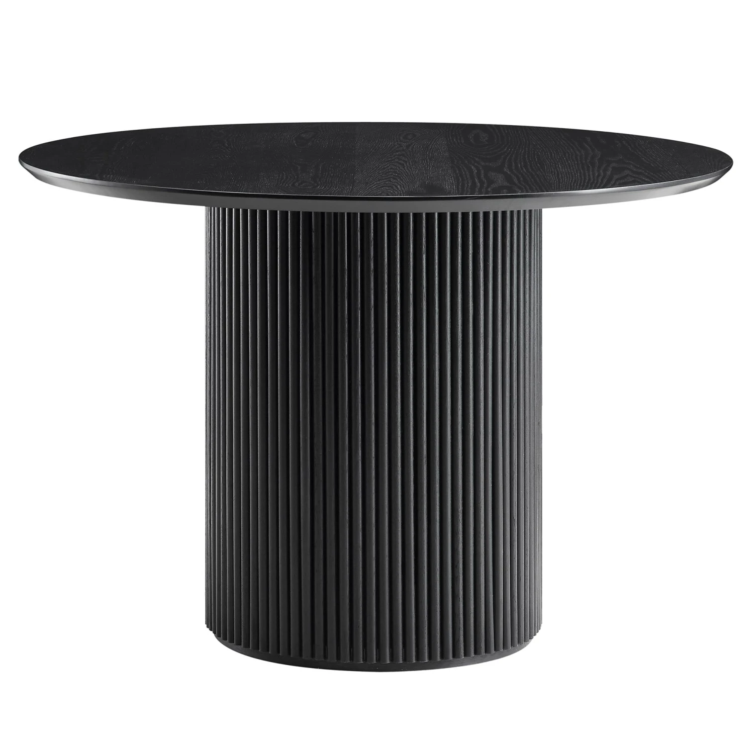 Maru Round Oak Pedestal Dining Table, Black 3 Maru Round Oak Pedestal Dining Table, Black - Image 3